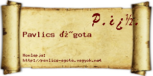 Pavlics Ágota névjegykártya